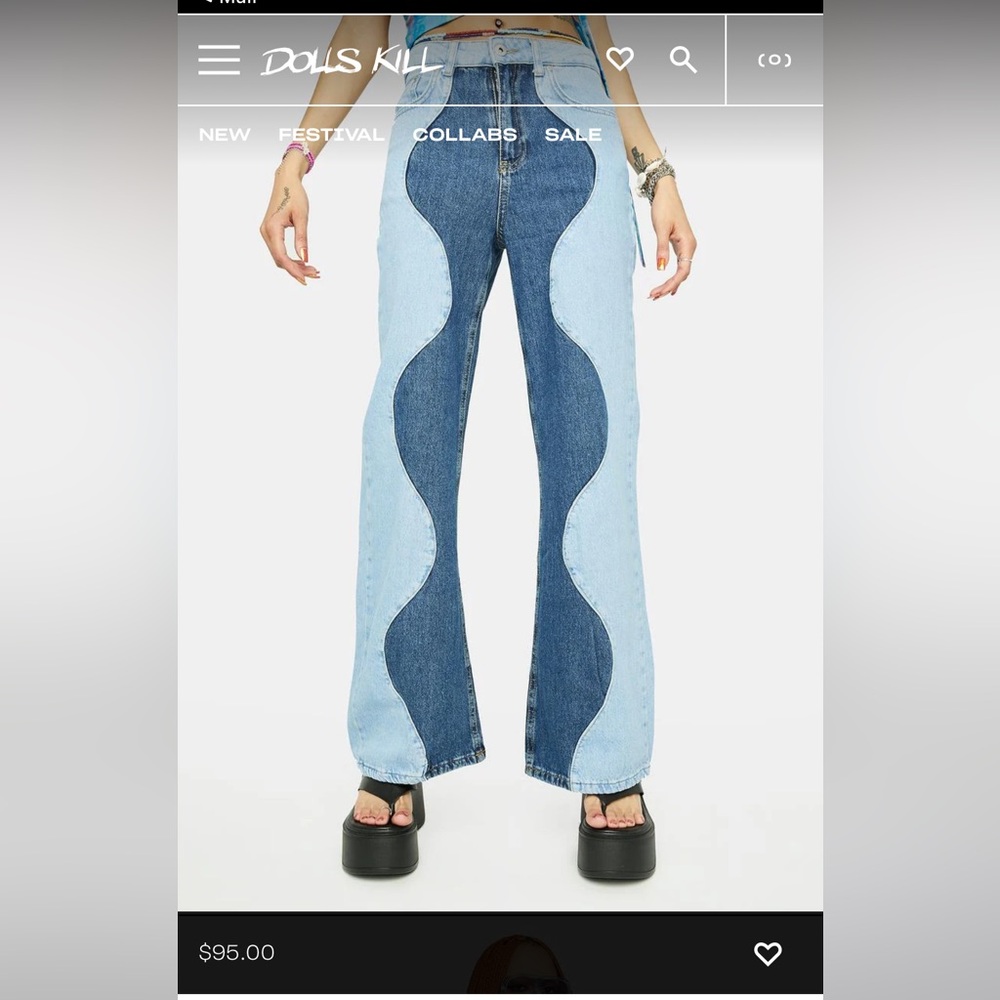 Ragged Denim Underworld Wide Leg Jeans | 26